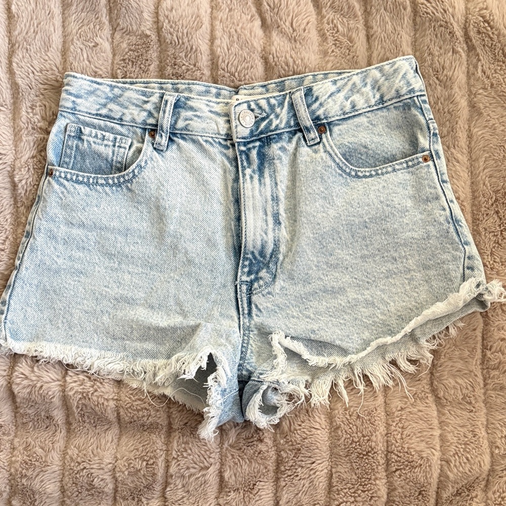 PacSun Light Blue Frayed Jean Shorts
